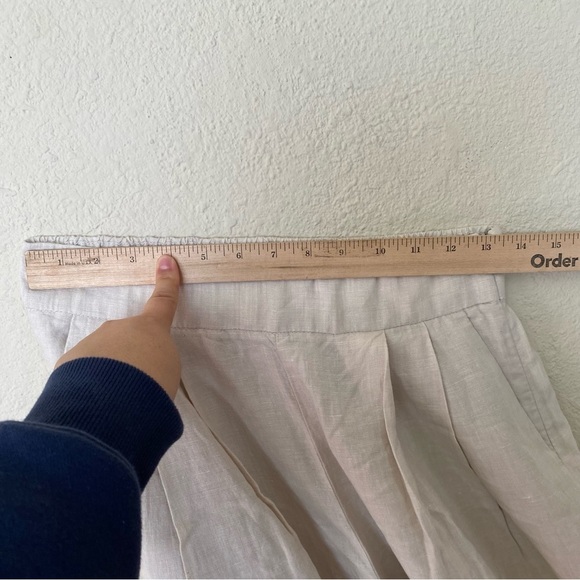 GAP 100% Linen Culottes High Waist Pleated Wide Leg Cropped Pant Size 2 - Picture 7 of 12